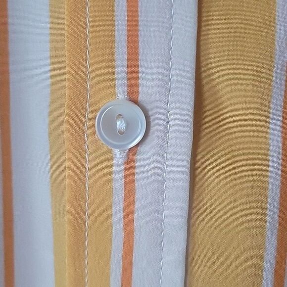 NWT Equipment Modest XS Daddy Blouse Shirt Top Silk Button Work Yellow White - Picture 5 of 10